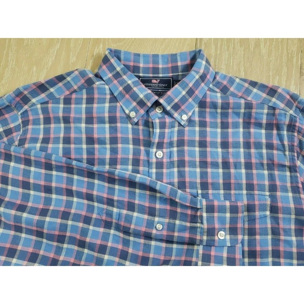 Vineyard Vines Men's Multicolor Plaid Slim Fit Crosby Shirt Button Down XL